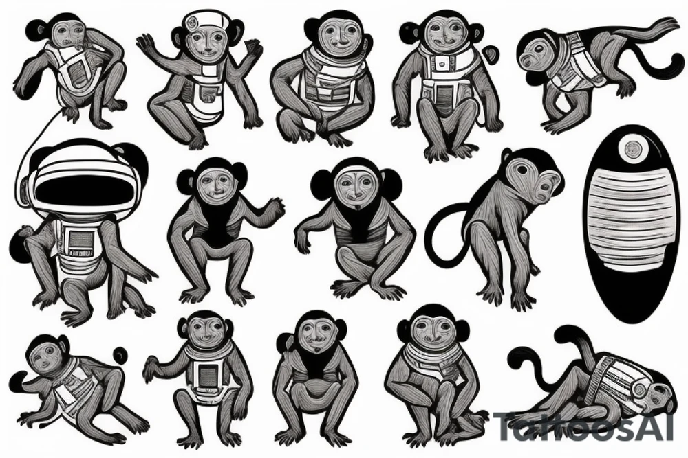 monkey astronaut tattoo idea