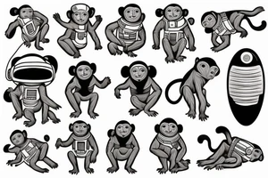 monkey astronaut tattoo idea