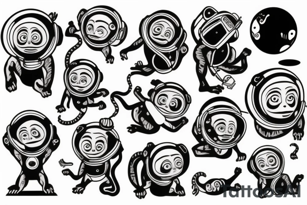 monkey astronaut tattoo idea