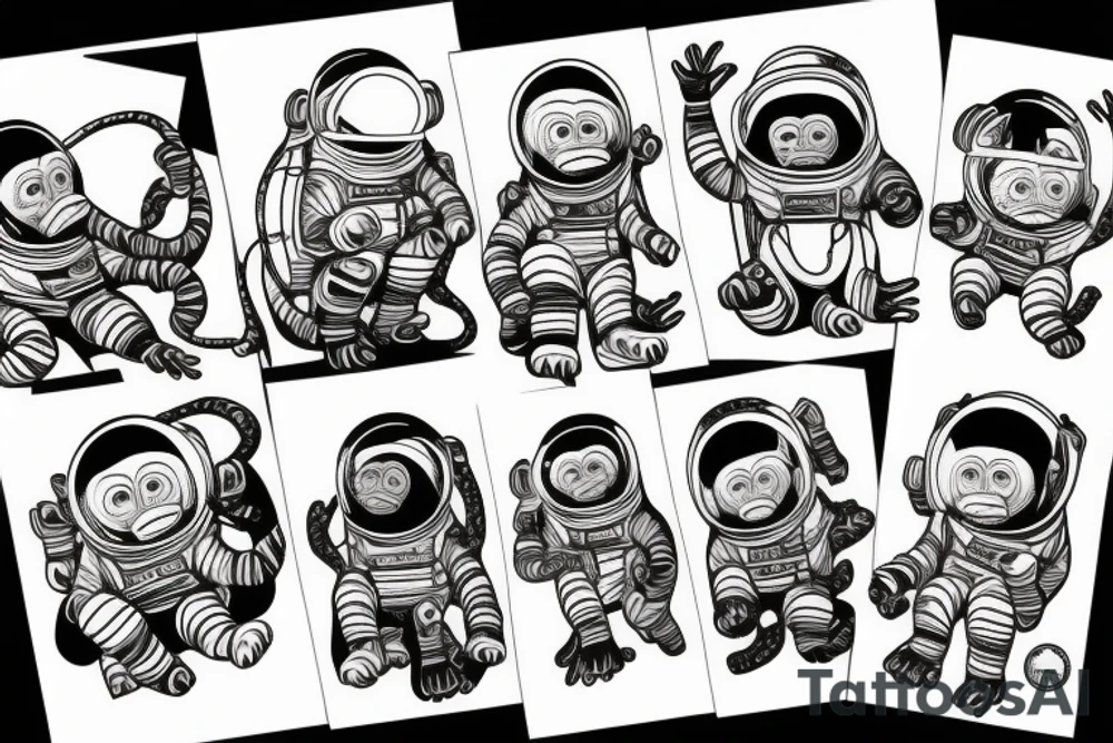 monkey astronaut tattoo idea