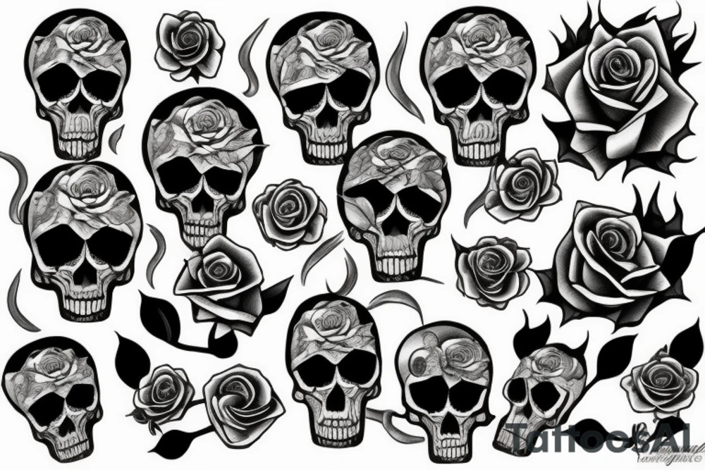 roses/skulls/smoke tattoo idea