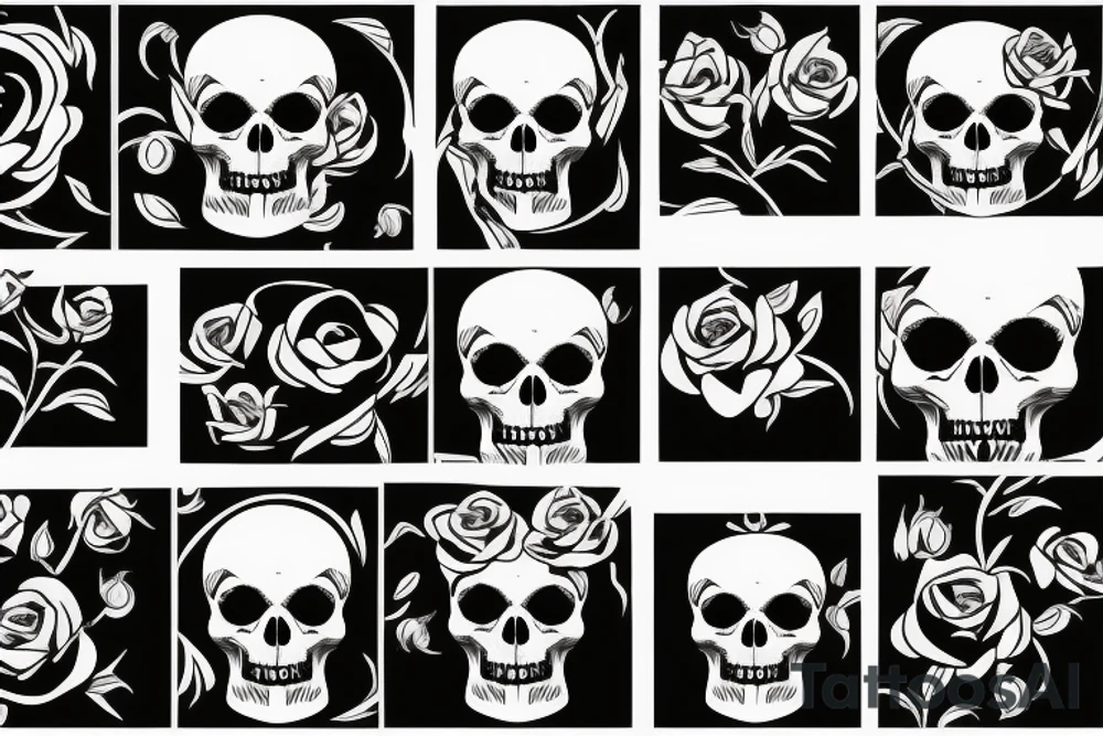 roses/skulls/smoke tattoo idea