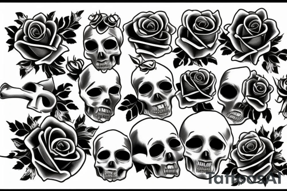 roses/skulls/smoke tattoo idea