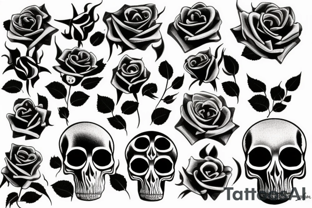 roses/skulls/smoke tattoo idea