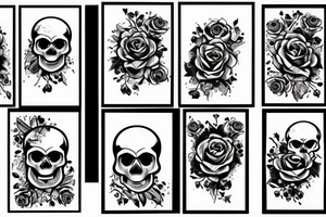 roses/skulls/smoke swirls tattoo idea