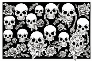 roses/skulls/smoke swirls tattoo idea