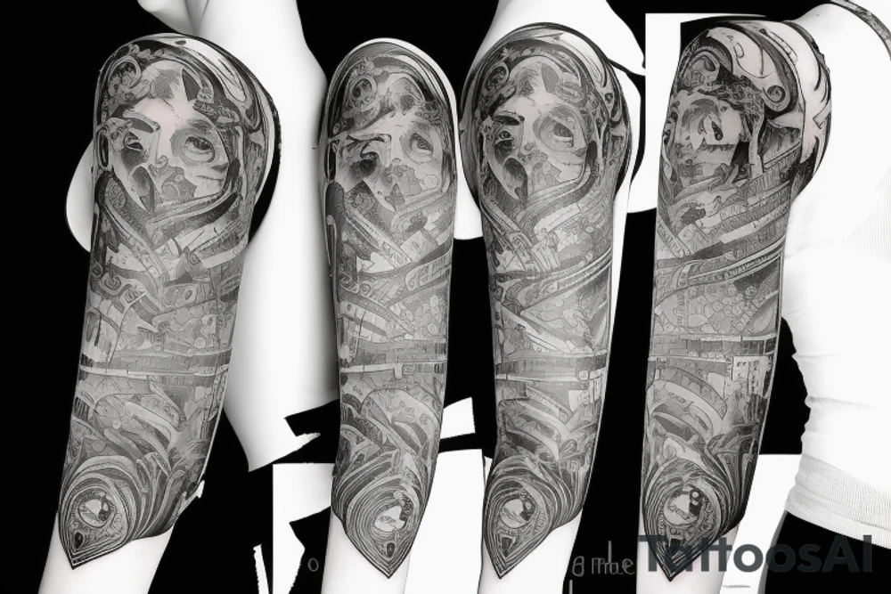 woman holding gun tattoo idea