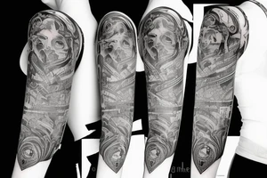 woman holding gun tattoo idea