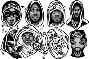 black guy wearing white hood tattoo idea