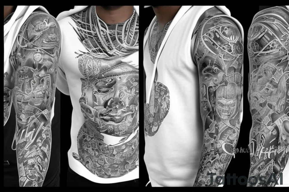 black guy wearing white hood tattoo idea