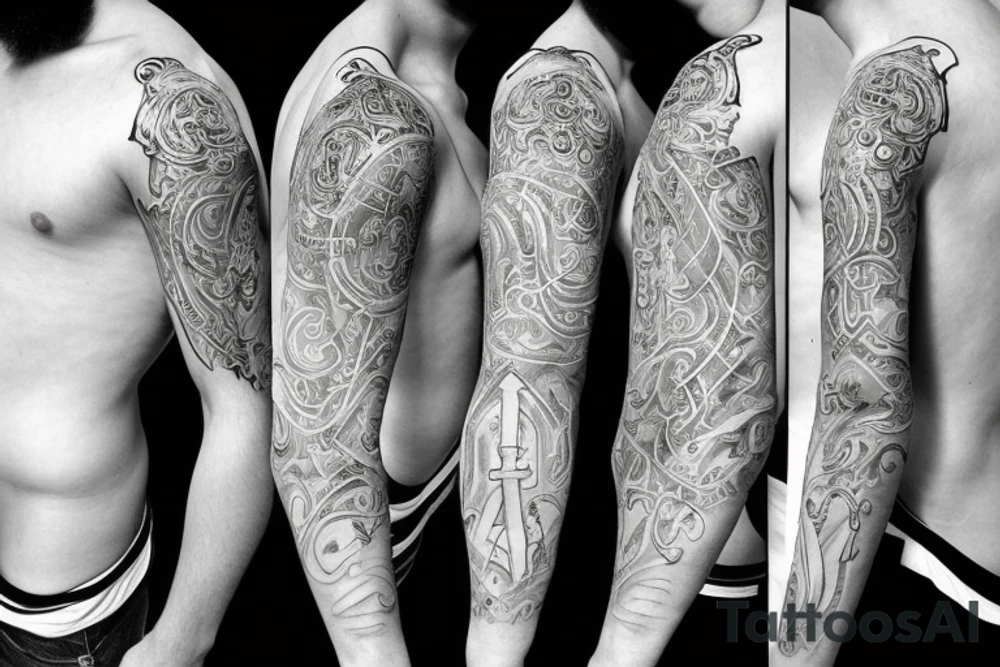 black guy wearing white hood and robe tattoo idea