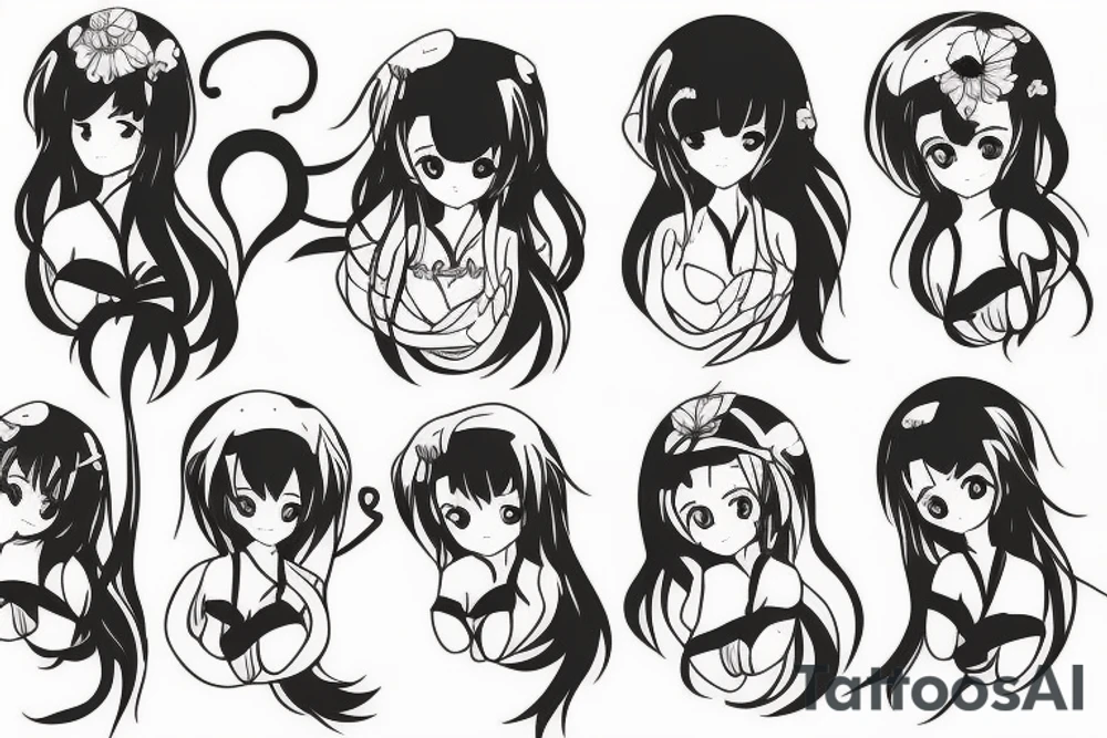 A pretty anime girl tattoo idea