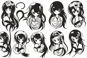 A pretty anime girl tattoo idea