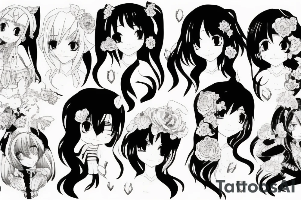 A pretty anime girl tattoo idea