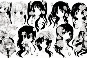 A pretty anime girl tattoo idea