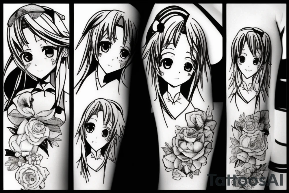 A pretty anime girl tattoo idea