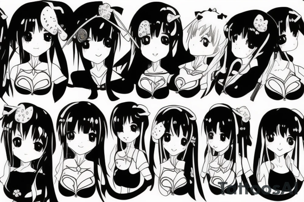A pretty anime girl tattoo idea