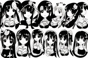 A pretty anime girl tattoo idea