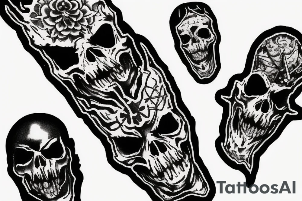 An alien skull tattoo idea