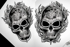 An alien skull tattoo idea