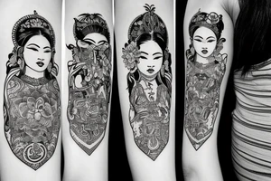 Filipino goddess with background tattoo idea