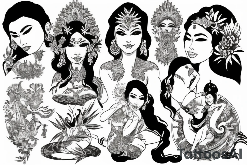 Filipino goddess with background tattoo idea