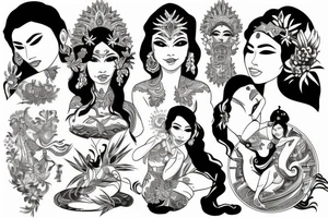 Filipino goddess with background tattoo idea