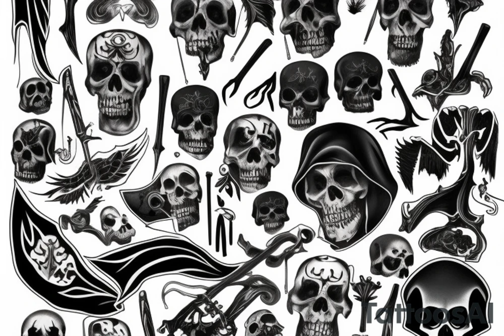 Grim Reaper with 7 tattoo idea