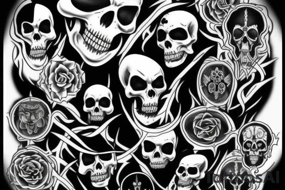 Grim Reaper with 7 souls tattoo idea