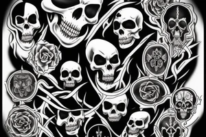 Grim Reaper with 7 souls tattoo idea
