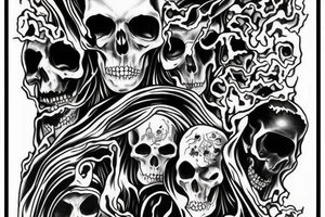 Grim Reaper with 7 souls tattoo idea
