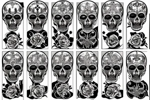 Santa Muerte with 7 bodies tattoo idea