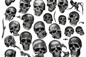 Grim Reaper with 7 dead bodies tattoo idea