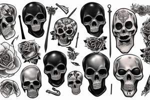 Grim Reaper with 7 dead bodies tattoo idea