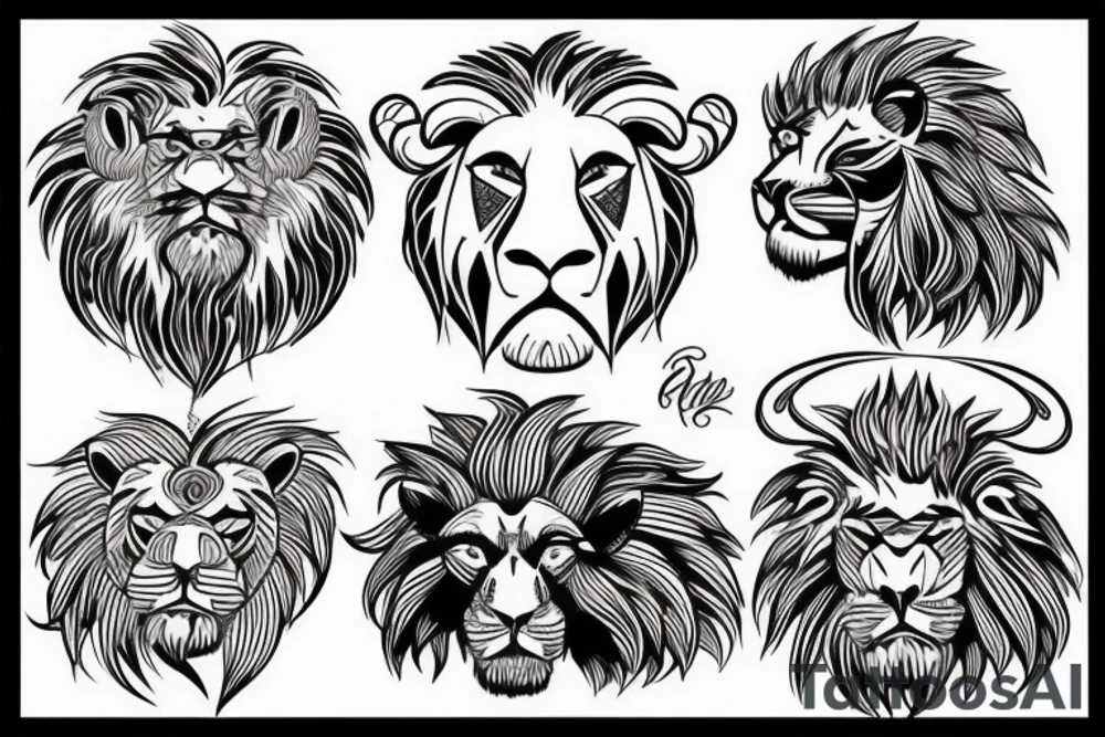 Bull and lion tattoo idea