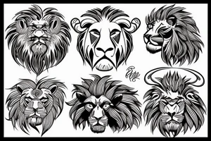 Bull and lion tattoo idea