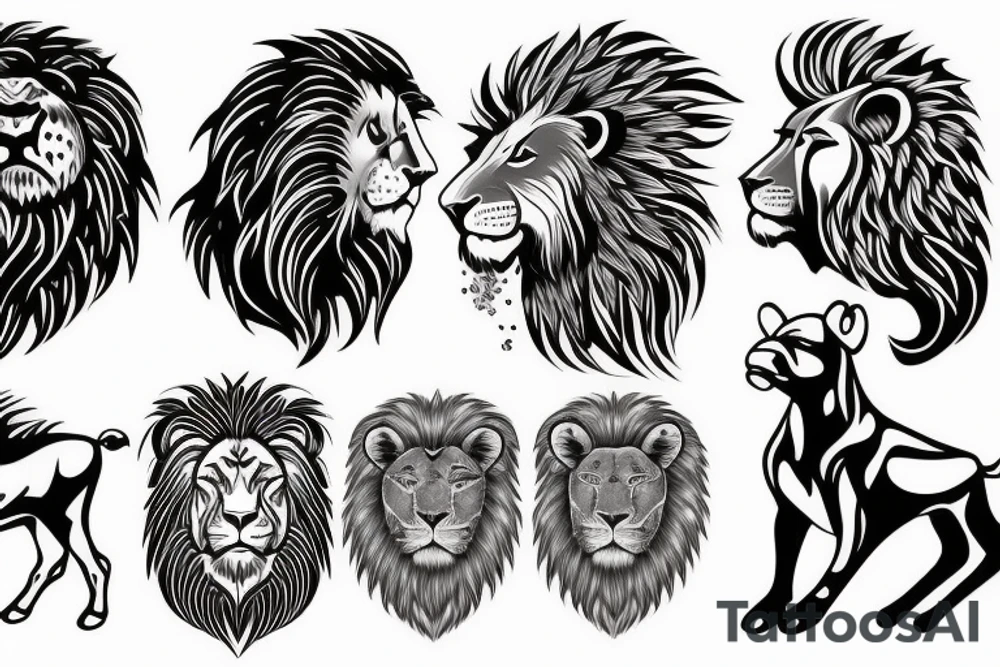 Bull and lion tattoo idea