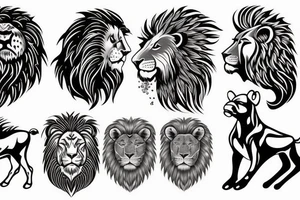 Bull and lion tattoo idea