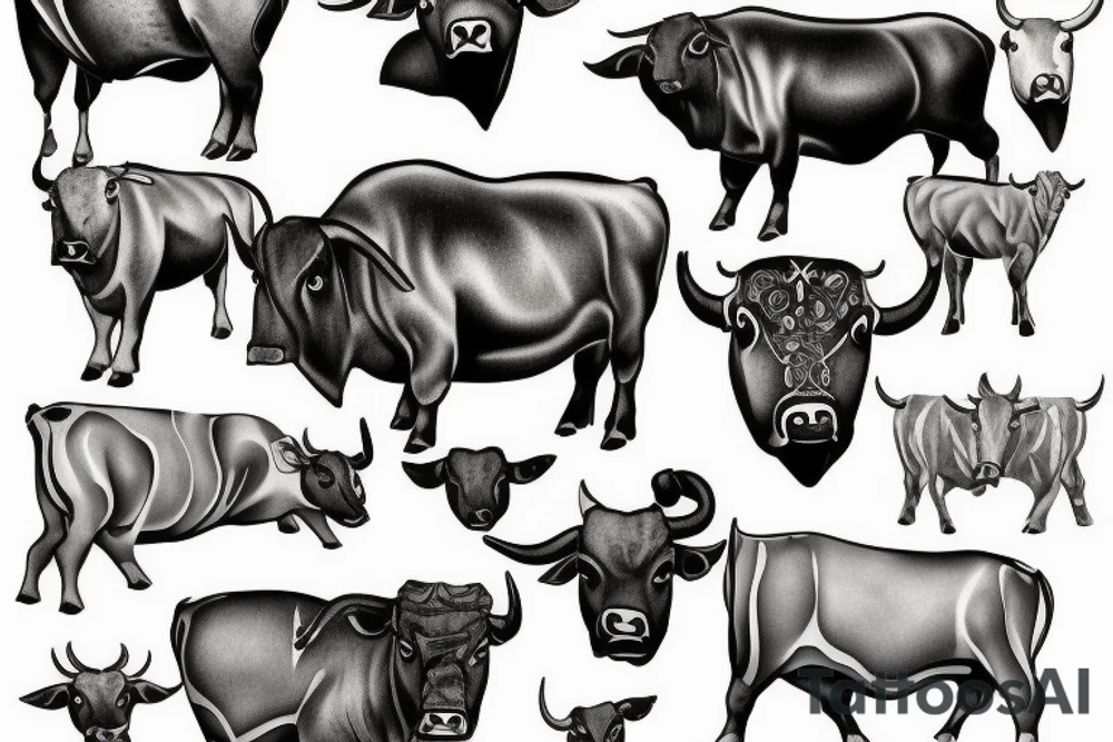 Scandinavian bull tattoo idea