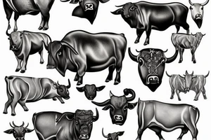 Scandinavian bull tattoo idea