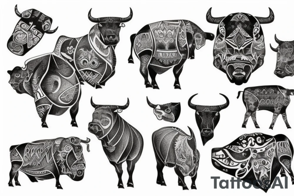 Scandinavian bull tattoo idea