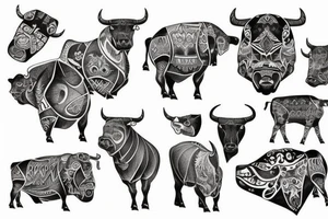 Scandinavian bull tattoo idea