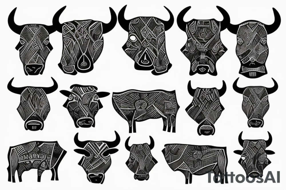Scandinavian bull tattoo idea