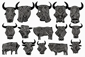Scandinavian bull tattoo idea