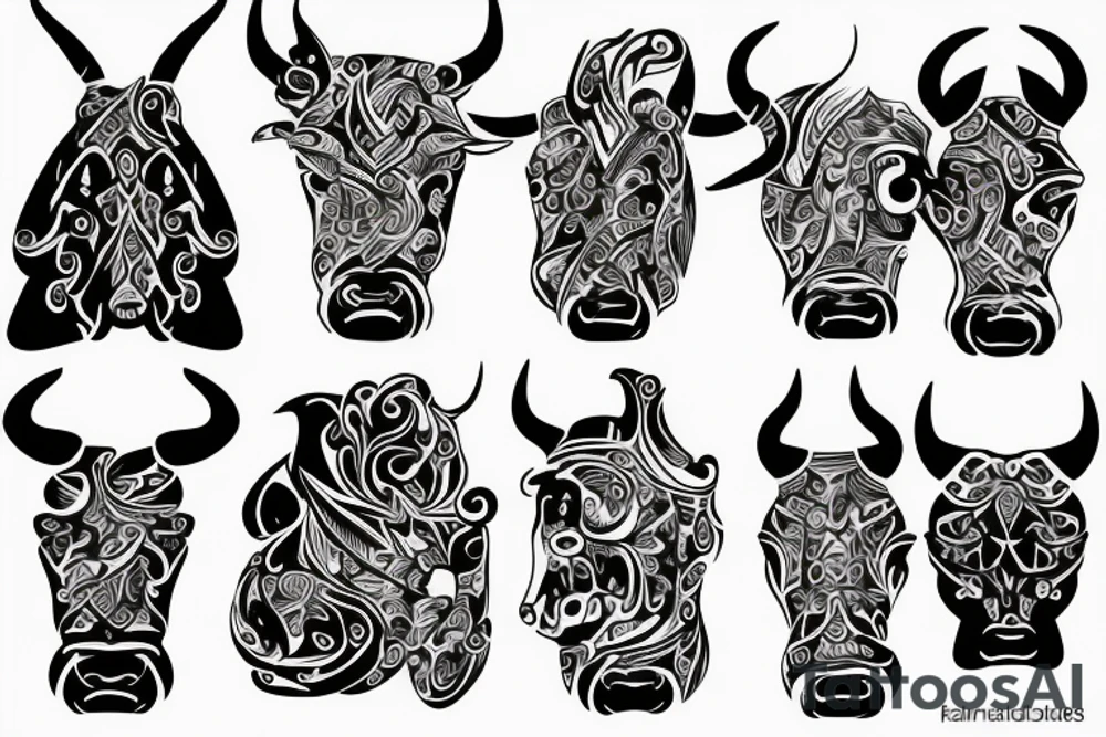 Scandinavian bull tattoo idea