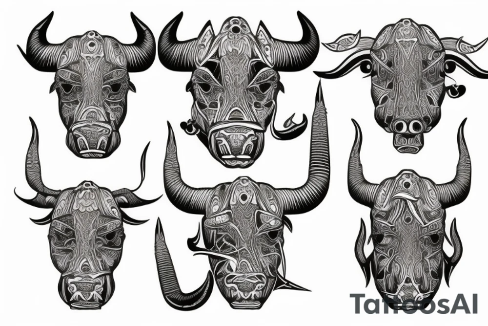 Scandinavian bull tattoo idea