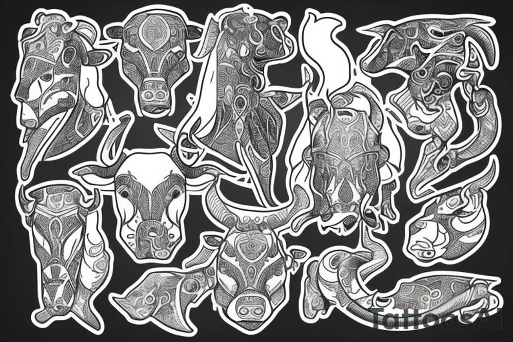 Scandinavian bull tattoo idea