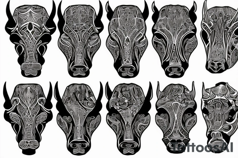 Scandinavian bull tattoo idea