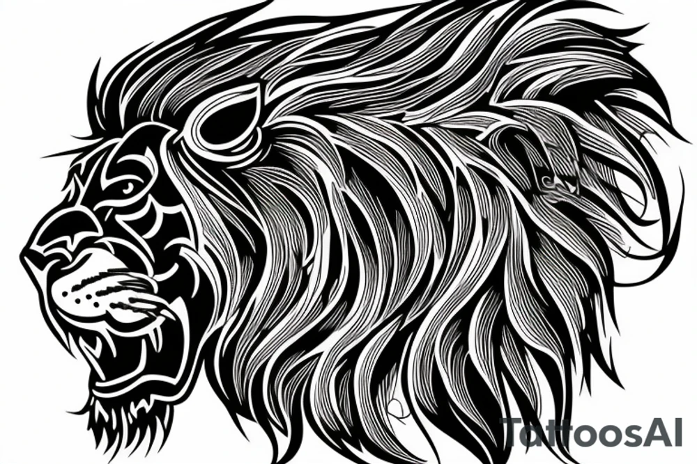 Lion with bull brother tattoo idea