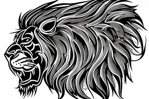 Lion with bull brother tattoo idea